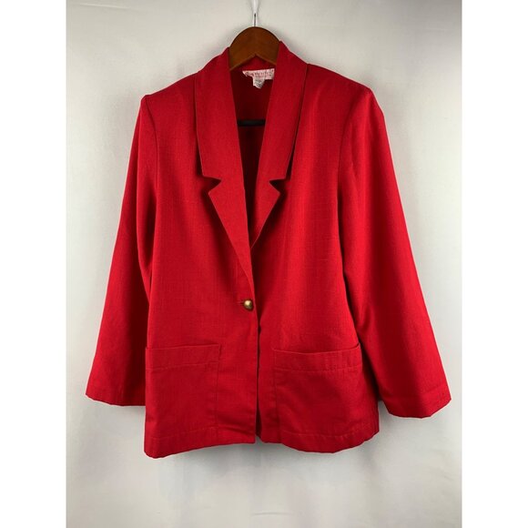 Block Island Petites Red Blazer Size 4 - Picture 1 of 4